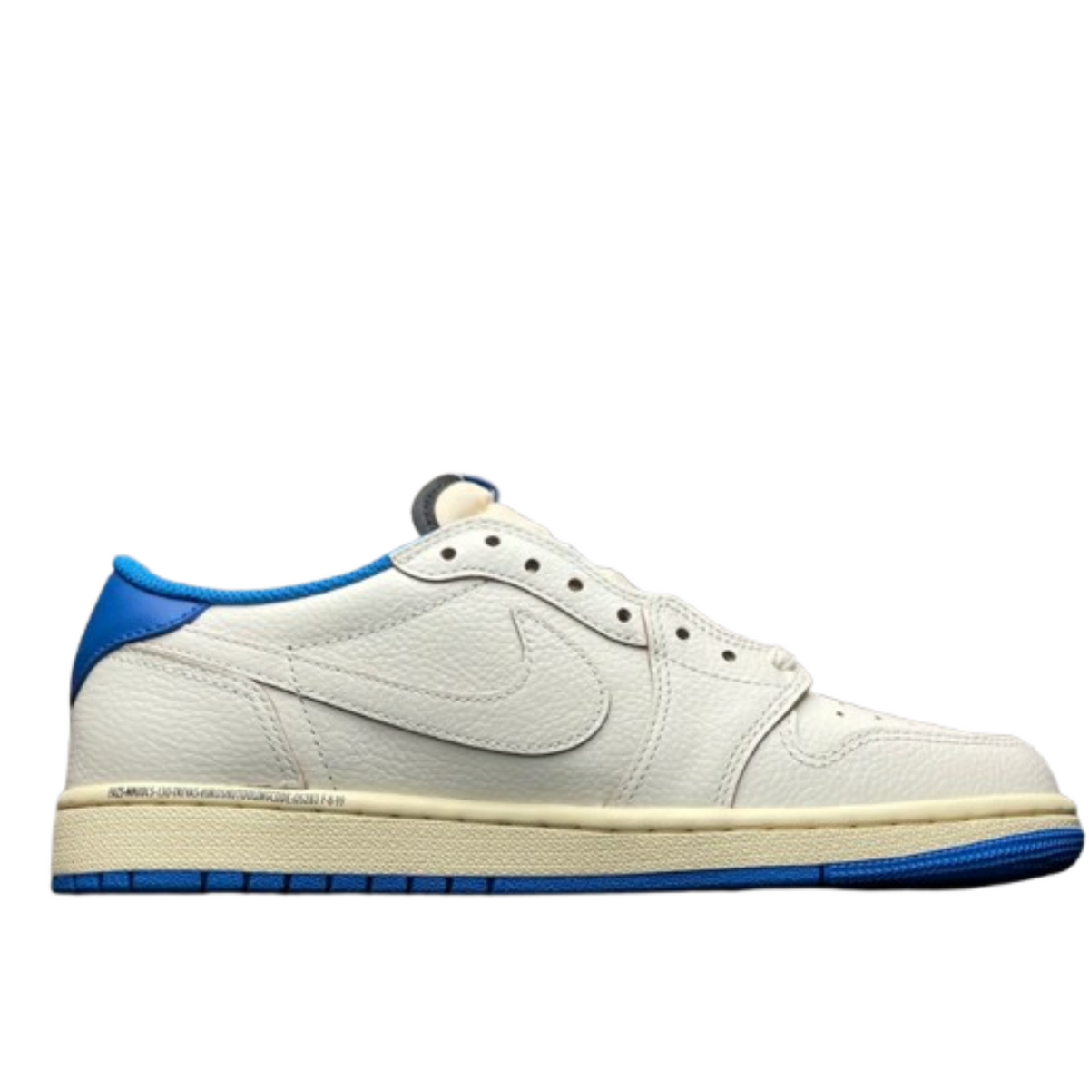 Air Jordan 1 Retro Low OG SP Fragment x Travis Scott Sail Military Blue - Angle View 2