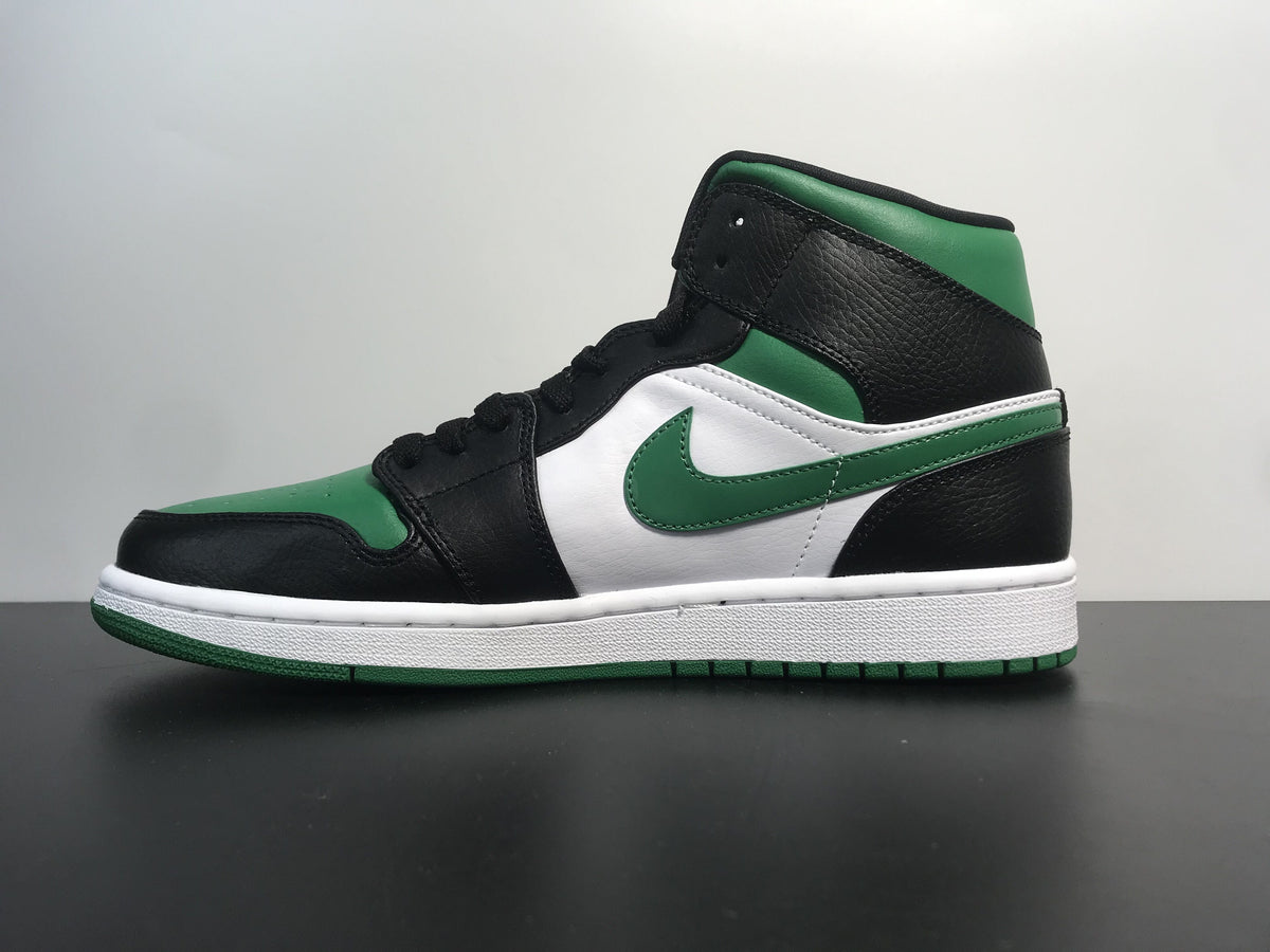 Air Jordan 1 Mid Green Toe - Angle View 2