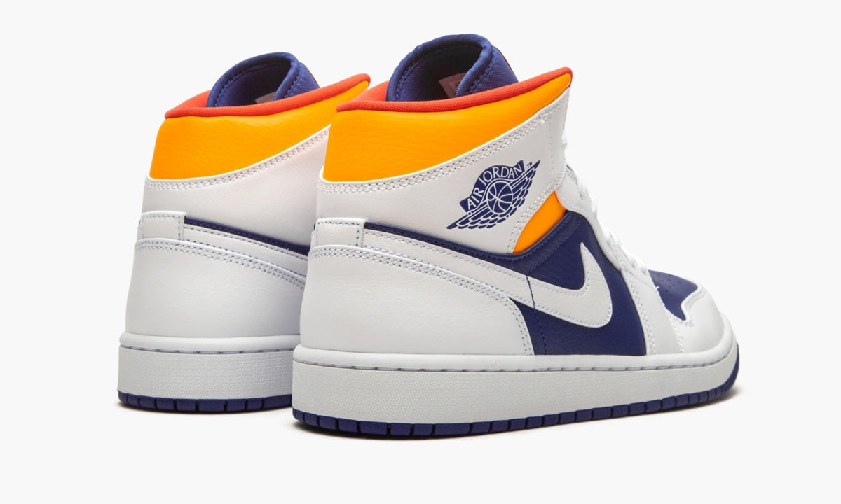 Air Jordan 1 Mid "Royal Blue / Laser Orange" - Angle View 4