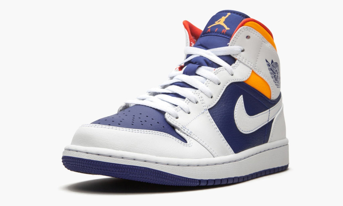 Air Jordan 1 Mid "Royal Blue / Laser Orange" - Angle View 5