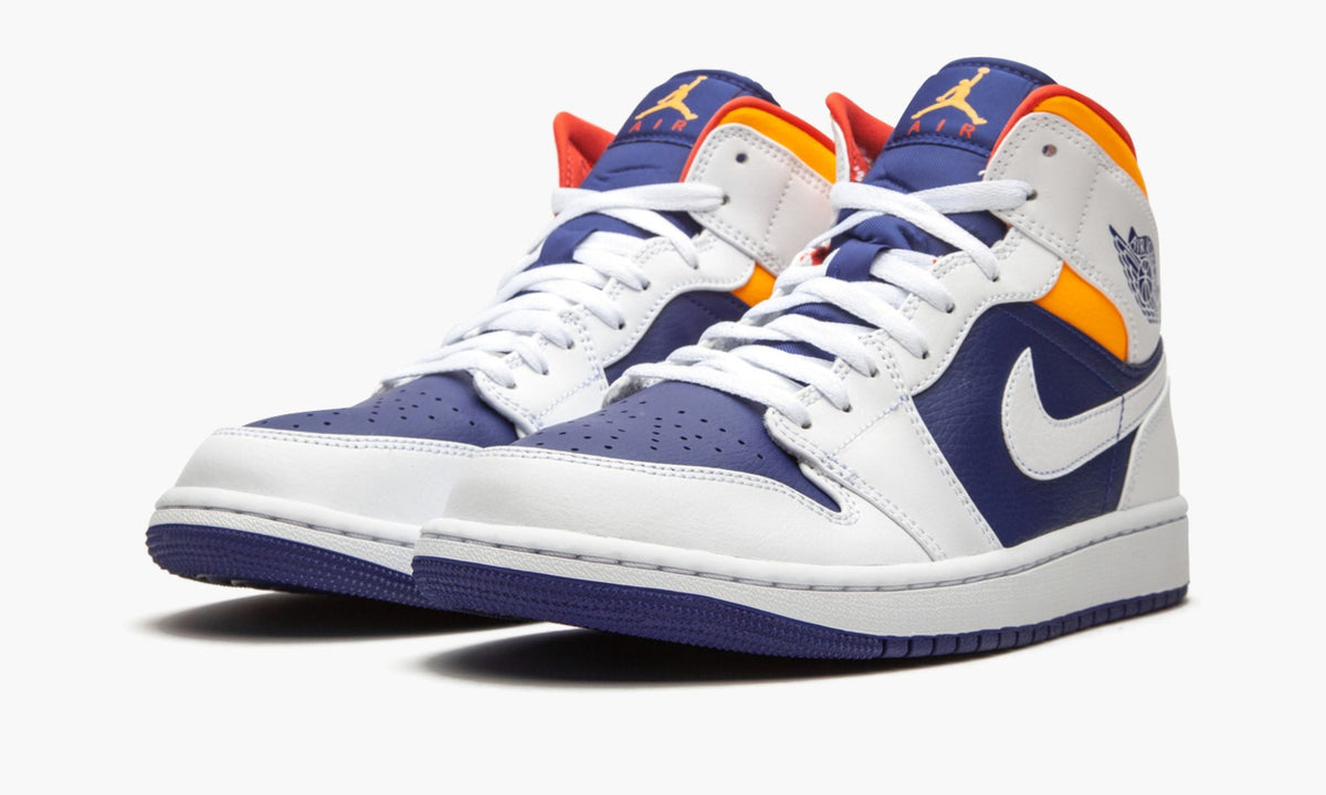Air Jordan 1 Mid "Royal Blue / Laser Orange" - Angle View 3