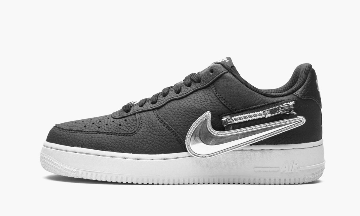 Air Force 1 '07 "Zip Swoosh - Black / Silver" - Angle View 2