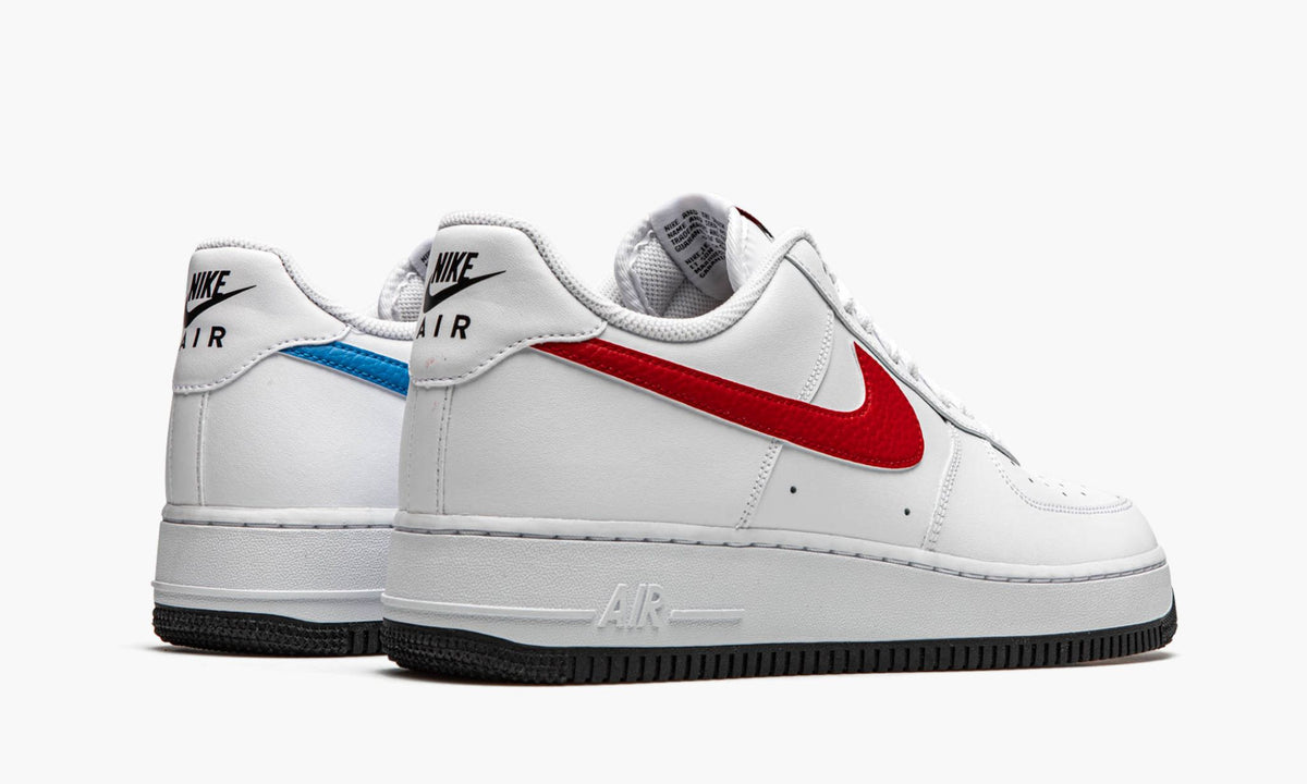 Air Force 1 '07 "Mismatched Swooshes - White / Red / Blue" - Angle View 4