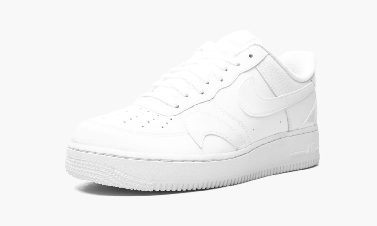 Nike Air Force 1 '07 LV8 "Misplaced Swoosh - Triple White" - Angle View 5