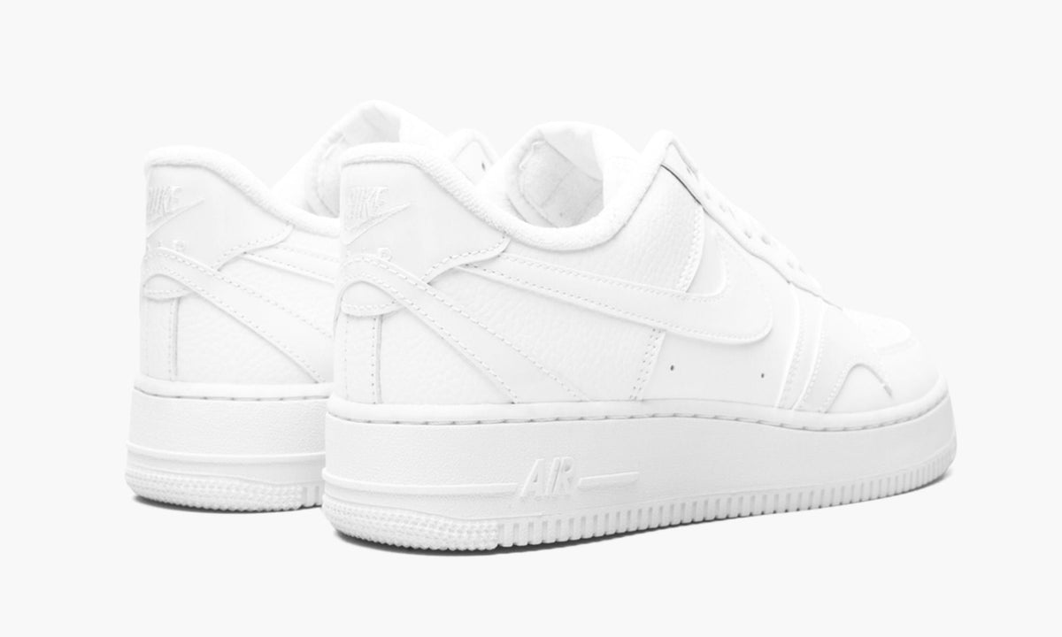 Nike Air Force 1 '07 LV8 "Misplaced Swoosh - Triple White" - Angle View 4