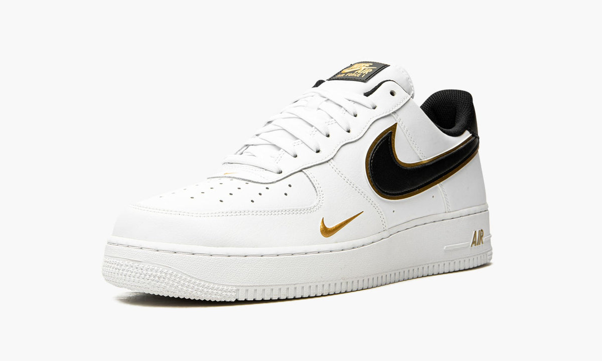 Air Force 1 '07 LV8 "Double Swoosh - White / Black / Gold" - Angle View 5