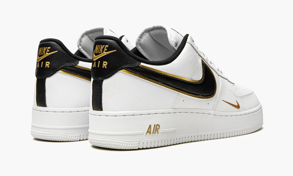 Air Force 1 '07 LV8 "Double Swoosh - White / Black / Gold" - Angle View 4