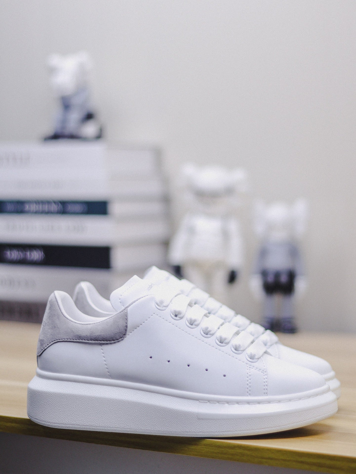 Alexander McQueen Oversized Sneaker 'White Grey Suede' - Main View