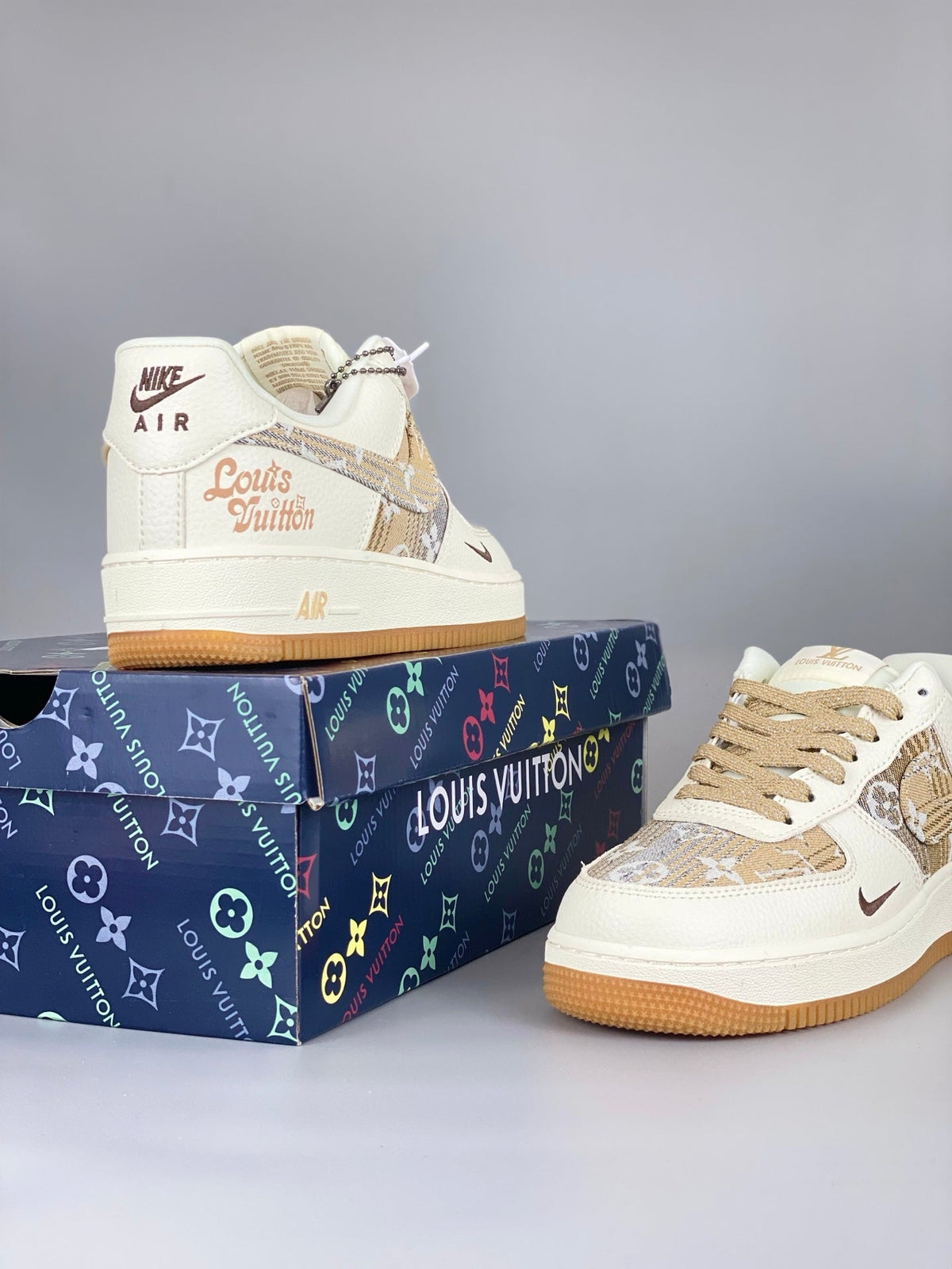 Louis Vuitton x Nike Air Force 1 '07 Low Yellow DK0798-002 - Angle View 6