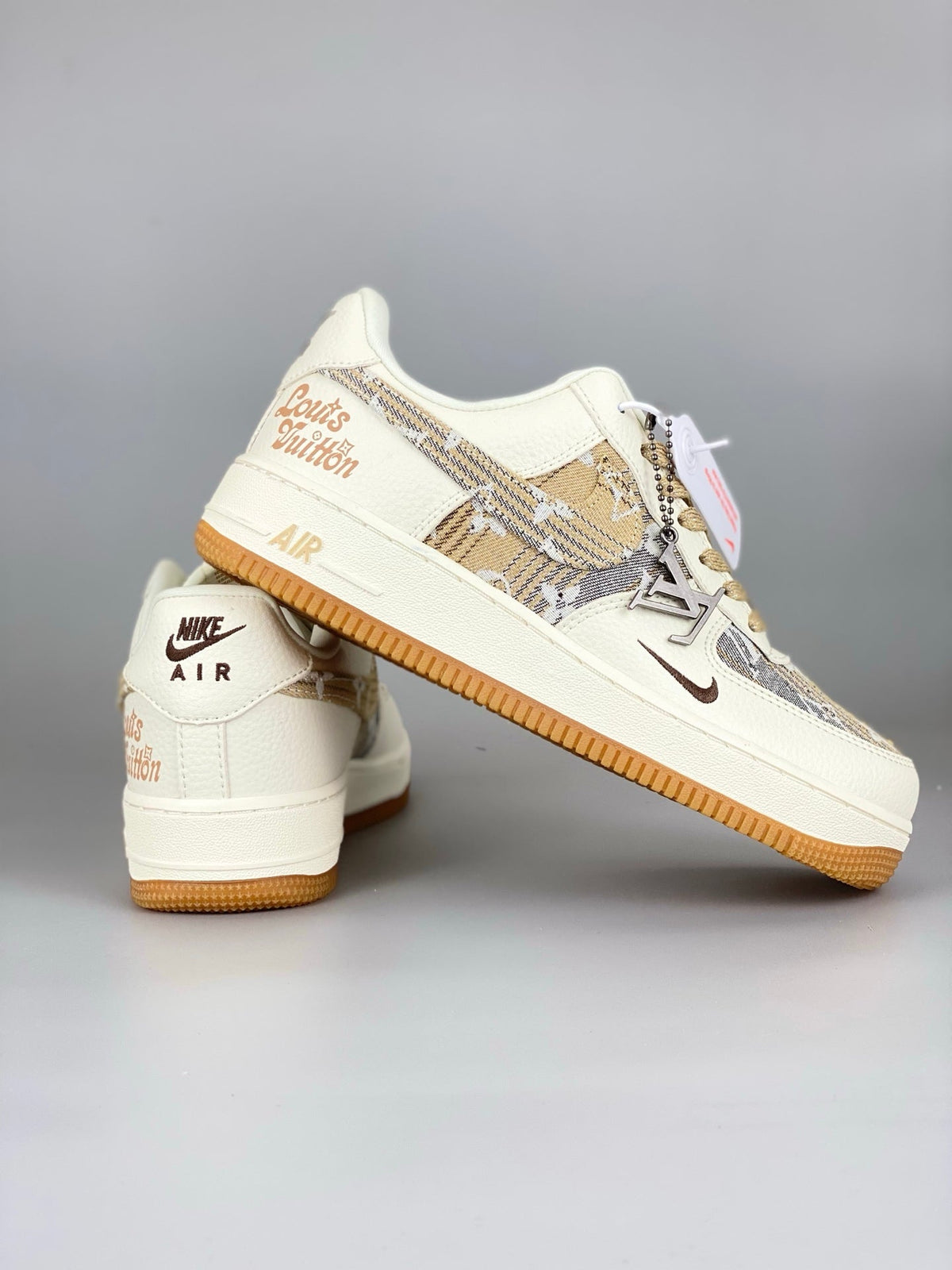 Louis Vuitton x Nike Air Force 1 '07 Low Yellow DK0798-002 - Angle View 3