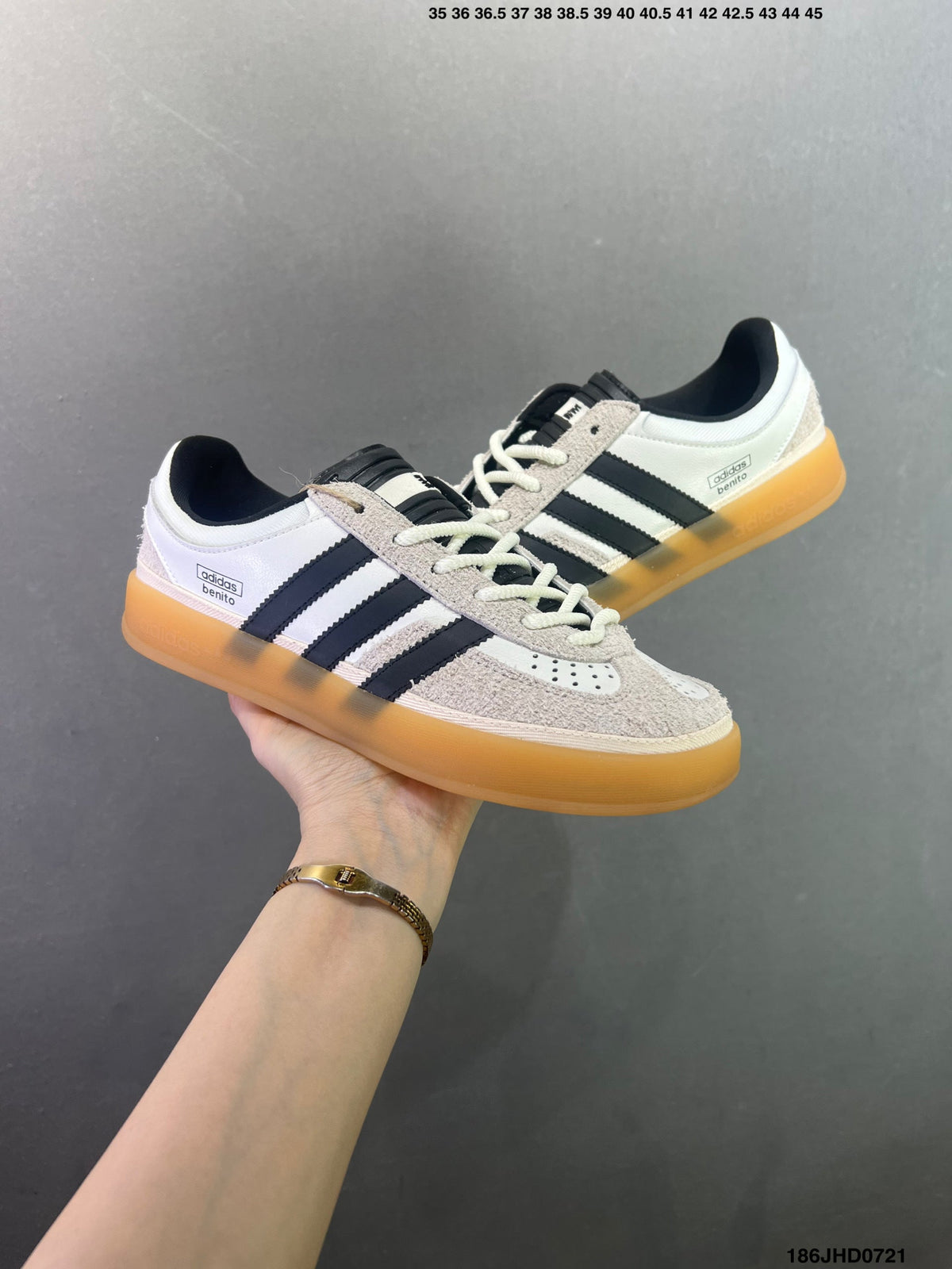 Bad Bunny x adidas originals GAZELLE INDOOR White JS5050 js5052 - Angle View 2