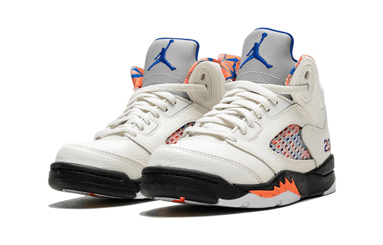 Air Jordan 5 Retro PS 'International Flight' Sail/Orange Peel-Black-Hyper Royal 440889-148 - Angle View 2