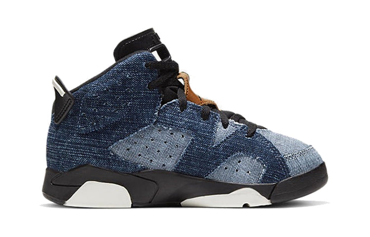 Air Jordan 6 Retro PS 'Washed Denim' Washed Denim/Sail/Varsity Red/Black CV5487-401 - Angle View 2
