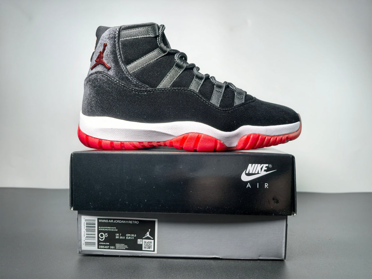 Air Jordan 11 WMNS “Bred Velvet” Rumored to Release Holiday 2024  DB5457-061 - Angle View 8