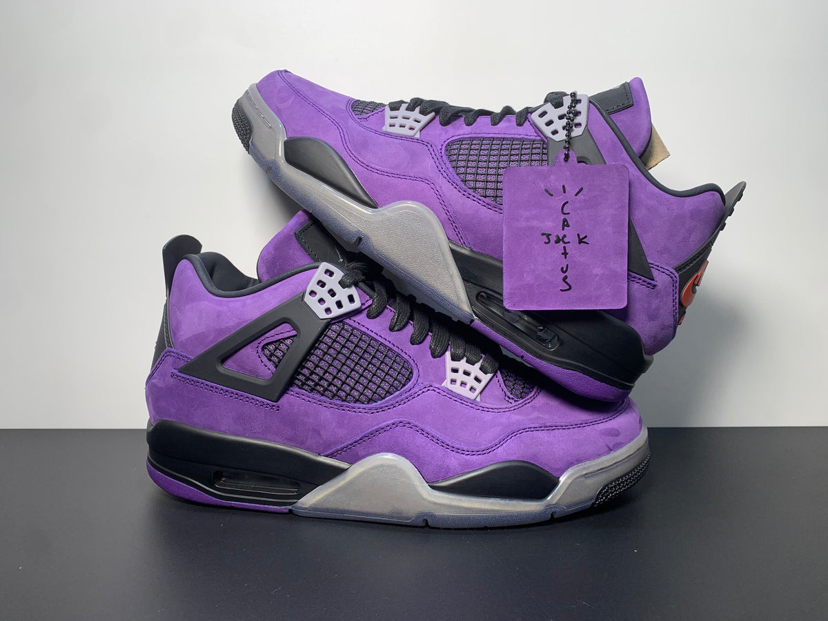 Air Jordan 4 Retro x Travis Scott Purple Friend's and Family - Angle View 4