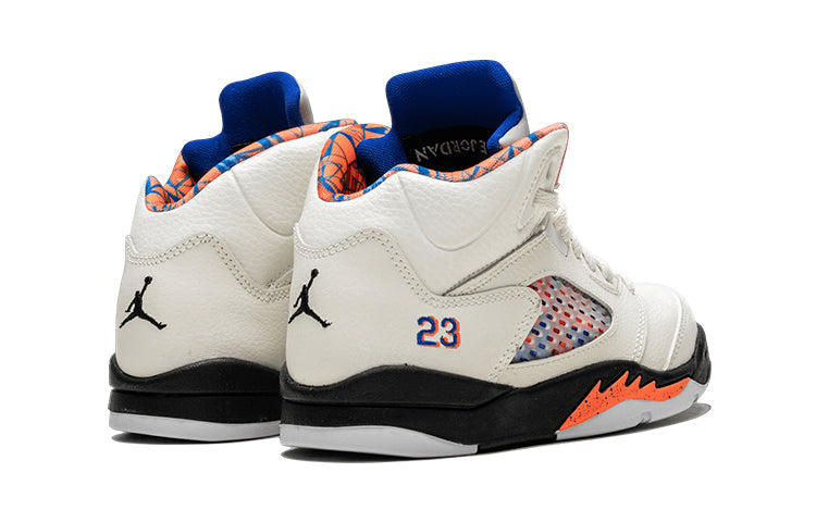 Air Jordan 5 Retro PS 'International Flight' Sail/Orange Peel-Black-Hyper Royal 440889-148 - Angle View 3