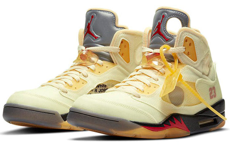 Air Jordan 5 Retro SP Off-White - Sail DH8565-100 - Angle View 3