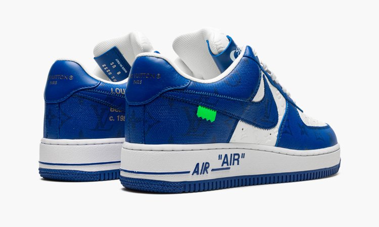LOUIS VUITTON AIR FORCE 1 LOW "Virgil Abloh - White/Blue" - Angle View 5