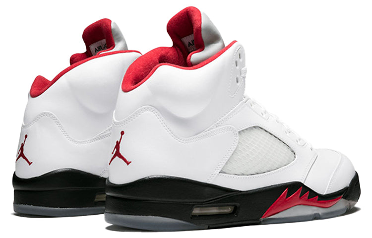 Air Jordan 5 Retro White Fire Red Black 136027-100 - Angle View 4