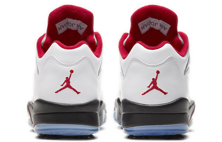 Air Jordan 5 Low Golf 'Fire Red' White/Black/Metallic Silver/Fire Red CU4523-100 - Angle View 4