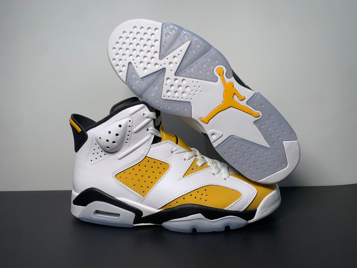 Nike Air Jordan Retro 6 Yellow Ochre White Black CT8529-170 - Angle View 4