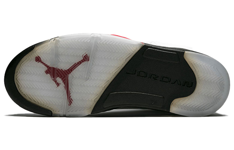 Air Jordan 5 Retro White Fire Red Black 136027-100 - Angle View 5