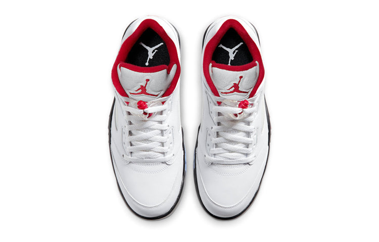 Air Jordan 5 Low Golf 'Fire Red' White/Black/Metallic Silver/Fire Red CU4523-100 - Angle View 5