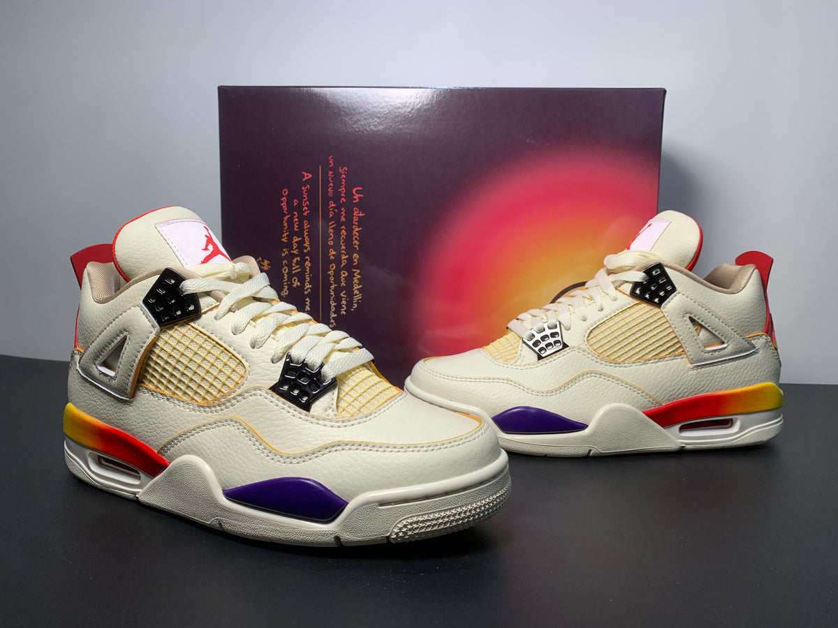 Air Jordan 4 X J Balvin Medellín Sunset Unisex Sneakers - Angle View 3