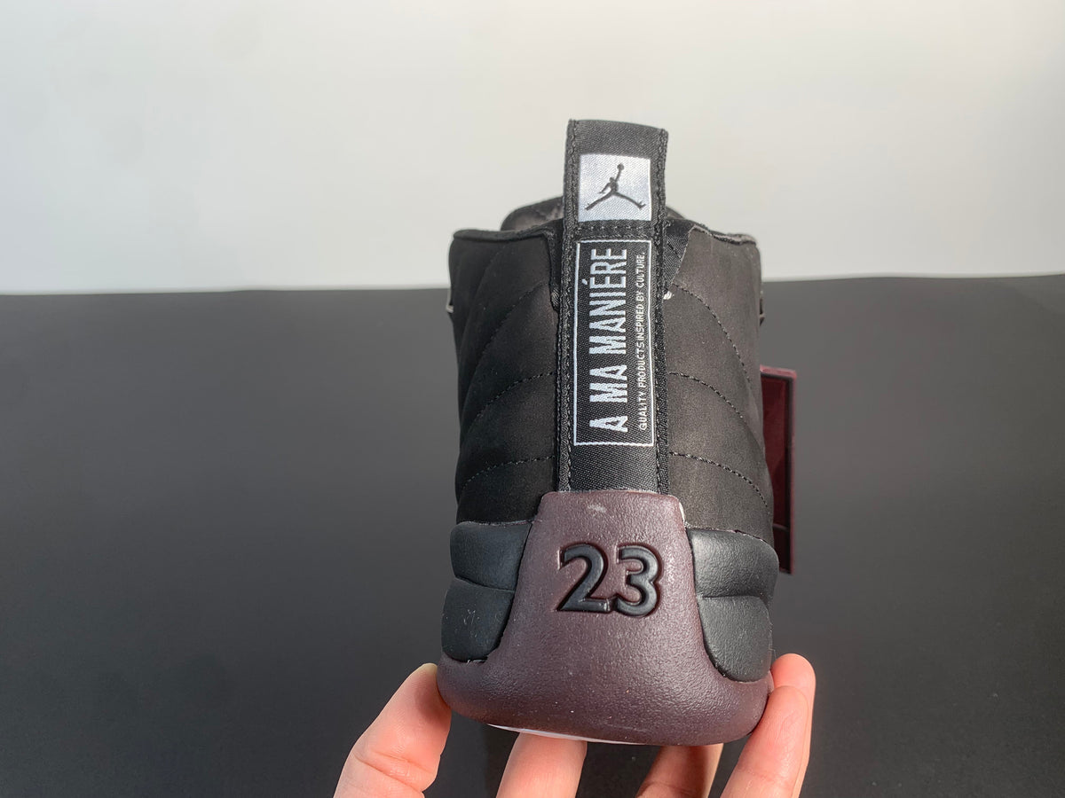 A Ma Maniére x Wmns Air Jordan 12 Retro SP 'Black' - Angle View 7