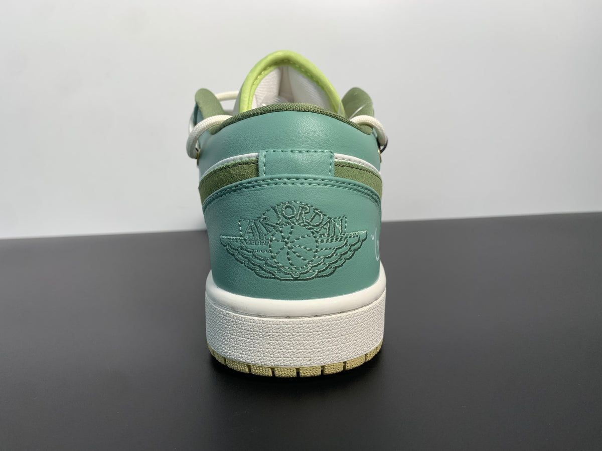 Air Jordan 1 Low Sail White Oil Green FD9906-131 - Angle View 6