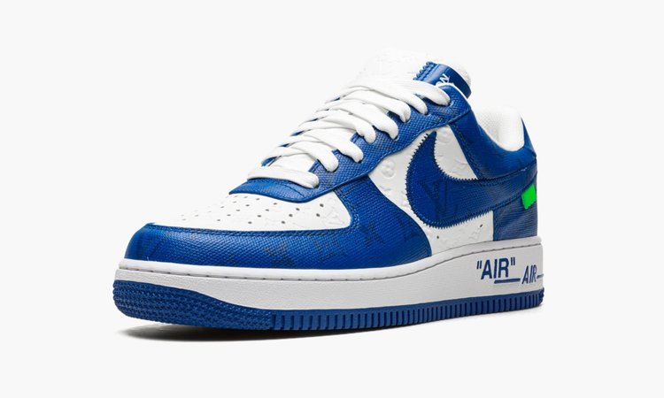 LOUIS VUITTON AIR FORCE 1 LOW "Virgil Abloh - White/Blue" - Angle View 3