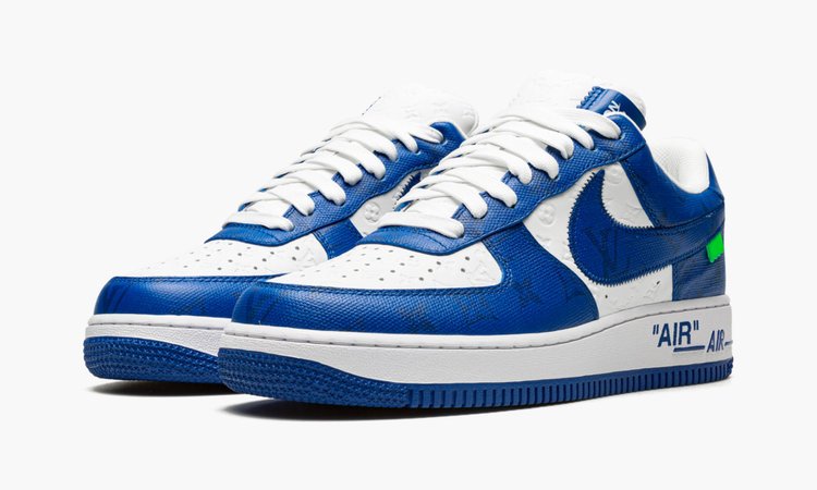 LOUIS VUITTON AIR FORCE 1 LOW "Virgil Abloh - White/Blue" - Angle View 4