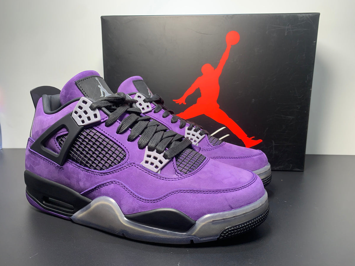 Air Jordan 4 Retro x Travis Scott Purple Friend's and Family - Angle View 7