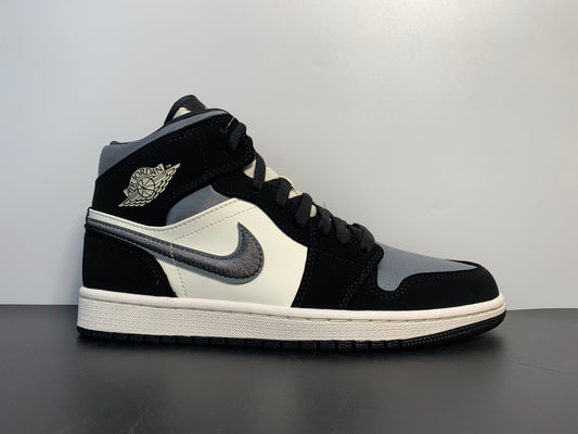 NIKE AIR JORDAN 1 MID SATIN GREY TOE - Main View