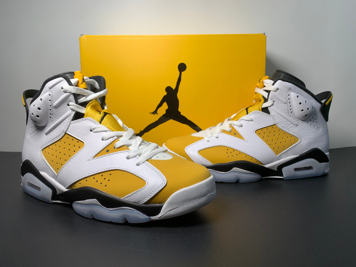 Nike Air Jordan Retro 6 Yellow Ochre White Black CT8529-170 - Angle View 6