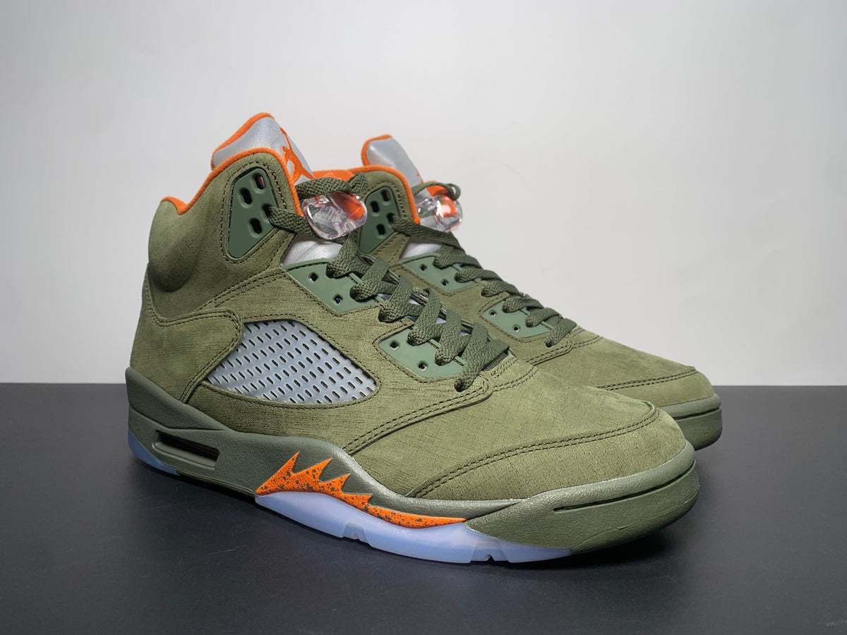 Nike Air Jordan 5 Retro Olive Solar Orange DD0587-308 - Angle View 8
