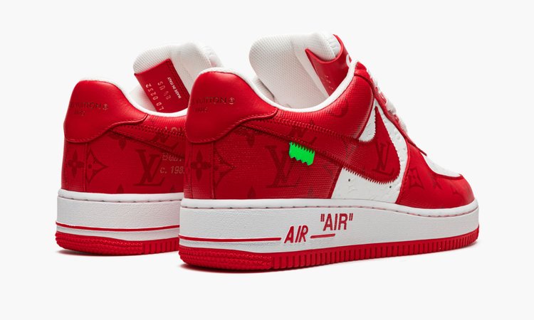 LOUIS VUITTON AIR FORCE 1 LOW "Virgil Abloh - White/Red" - Angle View 5