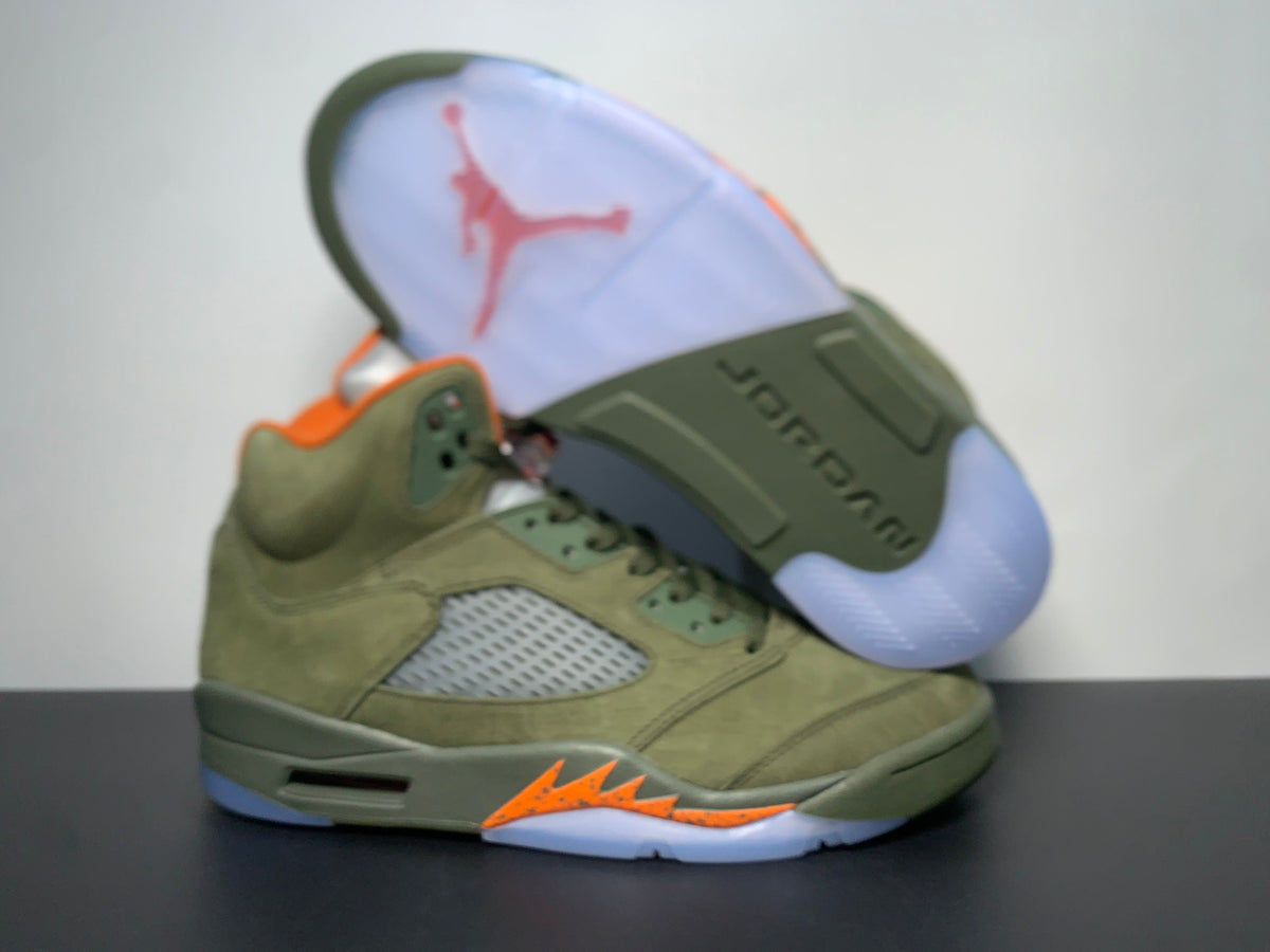 Nike Air Jordan 5 Retro Olive Solar Orange DD0587-308 - Angle View 7
