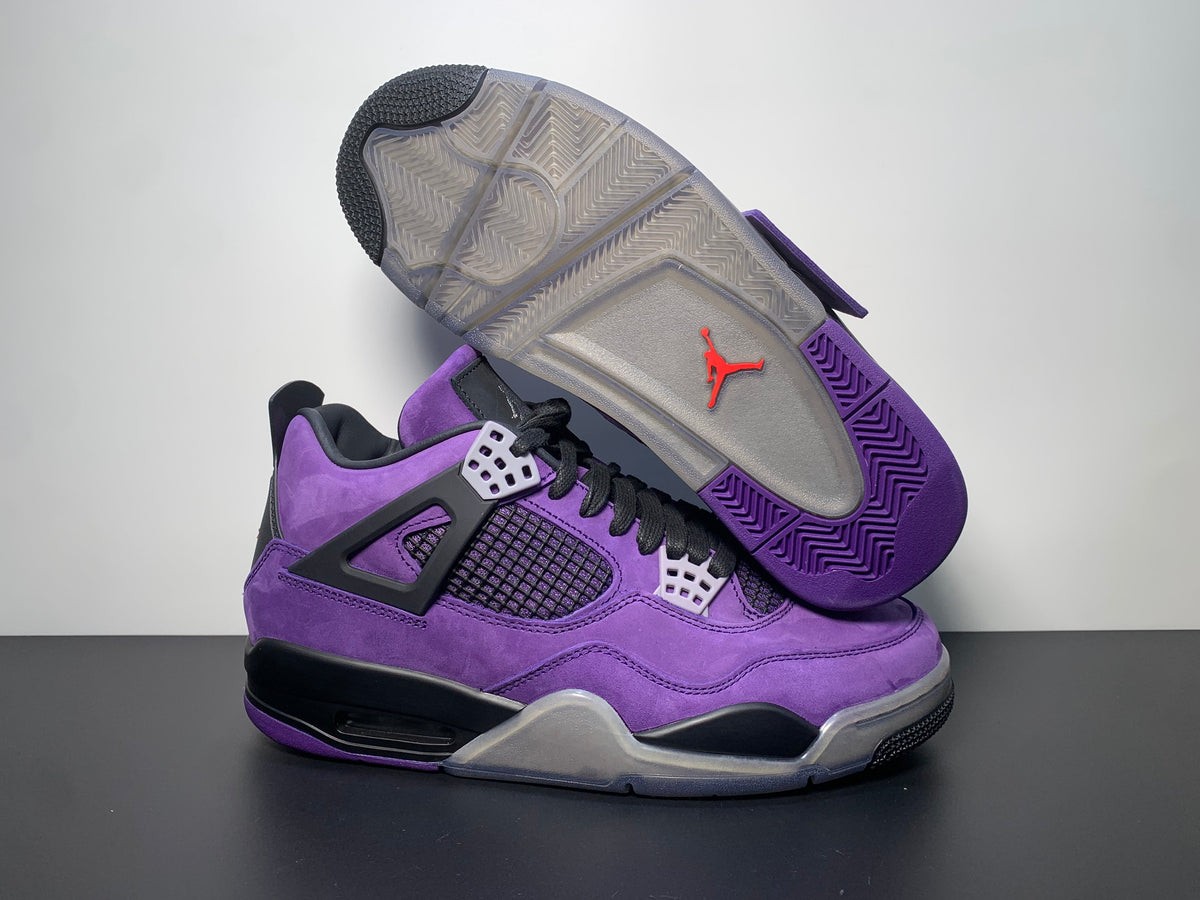 Air Jordan 4 Retro x Travis Scott Purple Friend's and Family - Angle View 9
