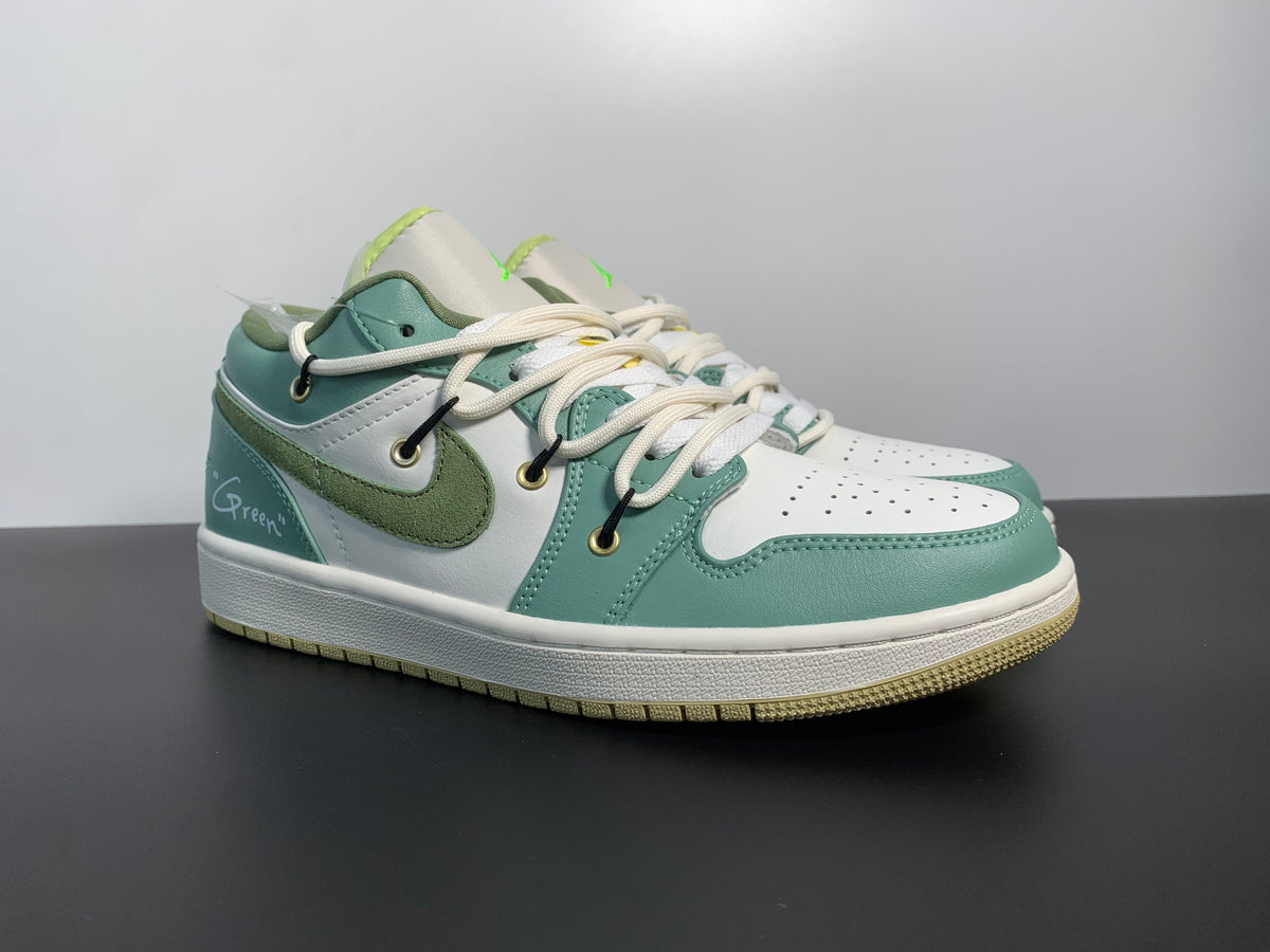 Air Jordan 1 Low Sail White Oil Green FD9906-131 - Angle View 3