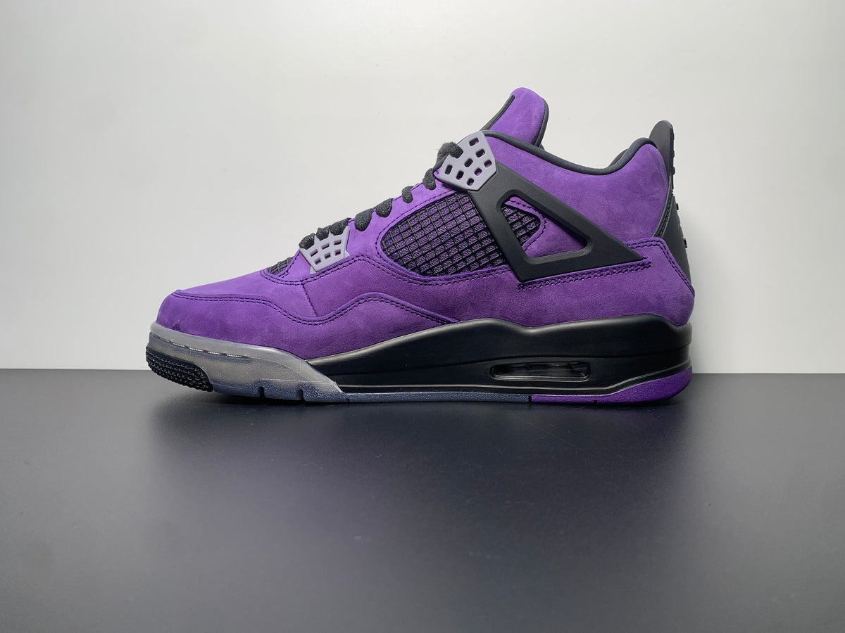 Air Jordan 4 Retro x Travis Scott Purple Friend's and Family - Angle View 2
