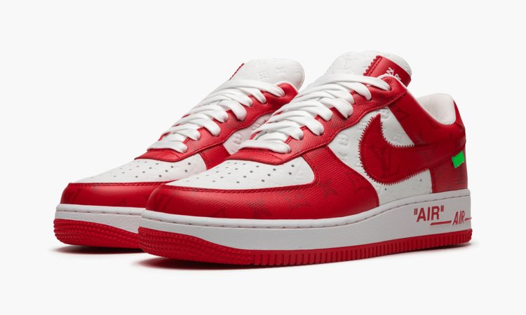 LOUIS VUITTON AIR FORCE 1 LOW "Virgil Abloh - White/Red" - Angle View 4