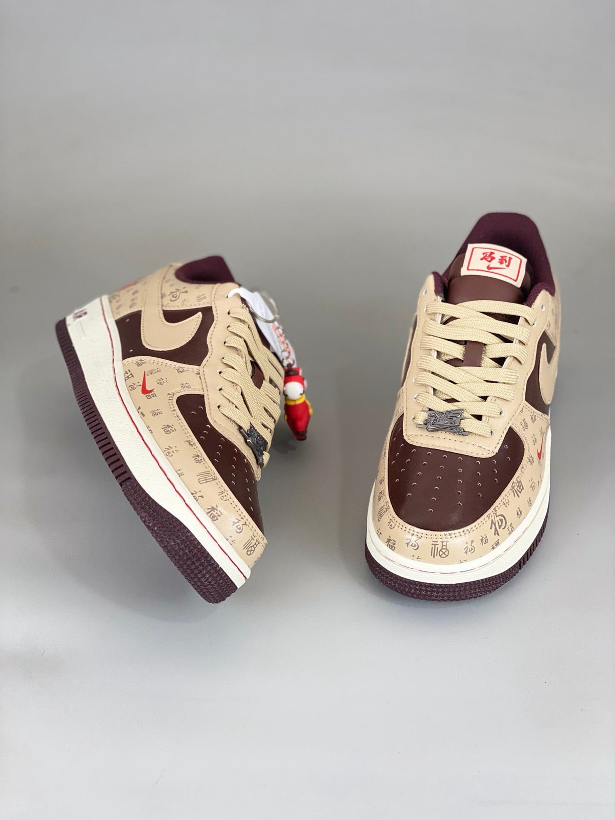 NIke Air Force 1 '07 Low  Cream Dark Brown NH0601-501 - Angle View 7