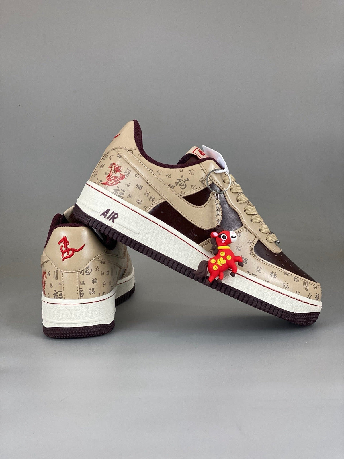 NIke Air Force 1 '07 Low  Cream Dark Brown NH0601-501 - Angle View 9
