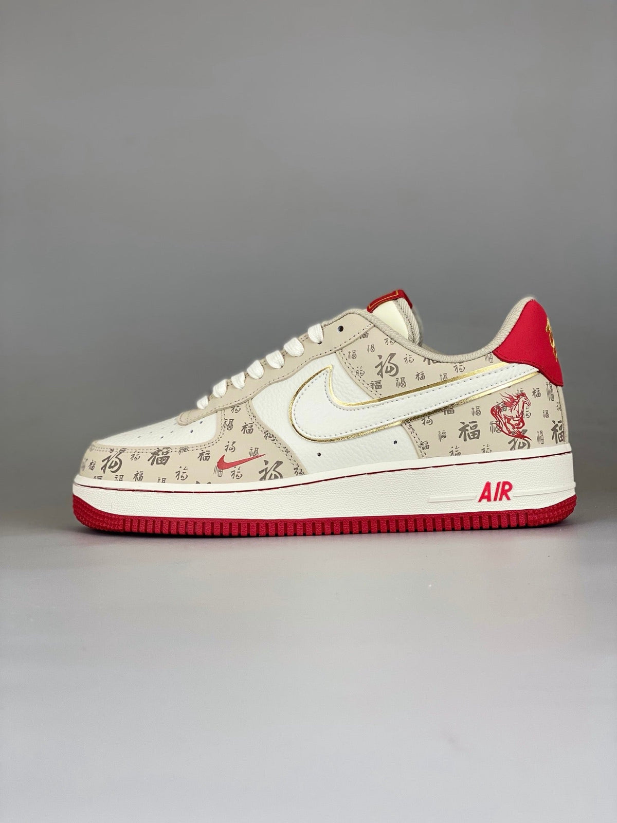 NIke Air Force 1 '07 Low  'Year of the Horse' Beige Red NH0601-502 - Main View