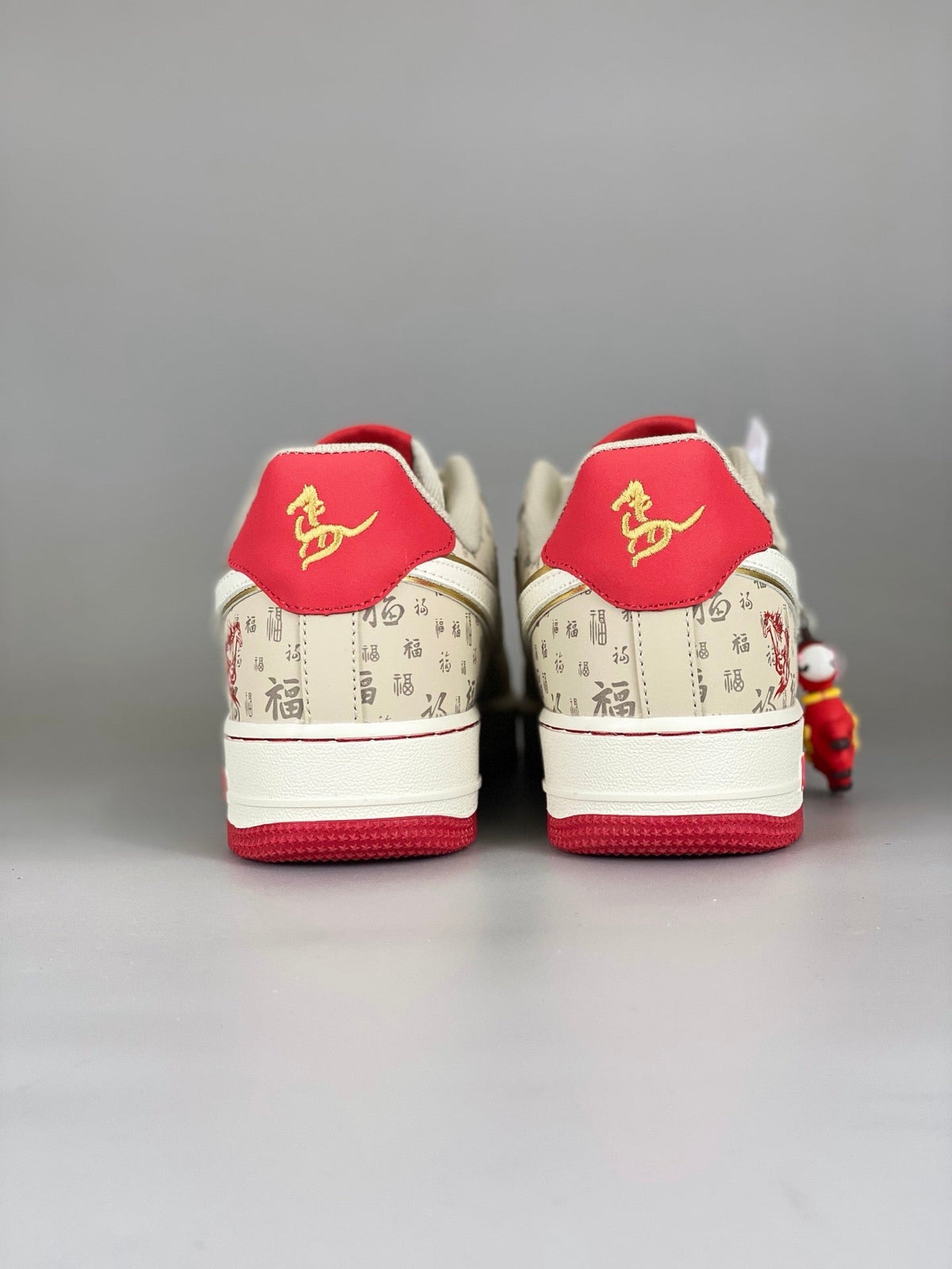 NIke Air Force 1 '07 Low  'Year of the Horse' Beige Red NH0601-502 - Angle View 4