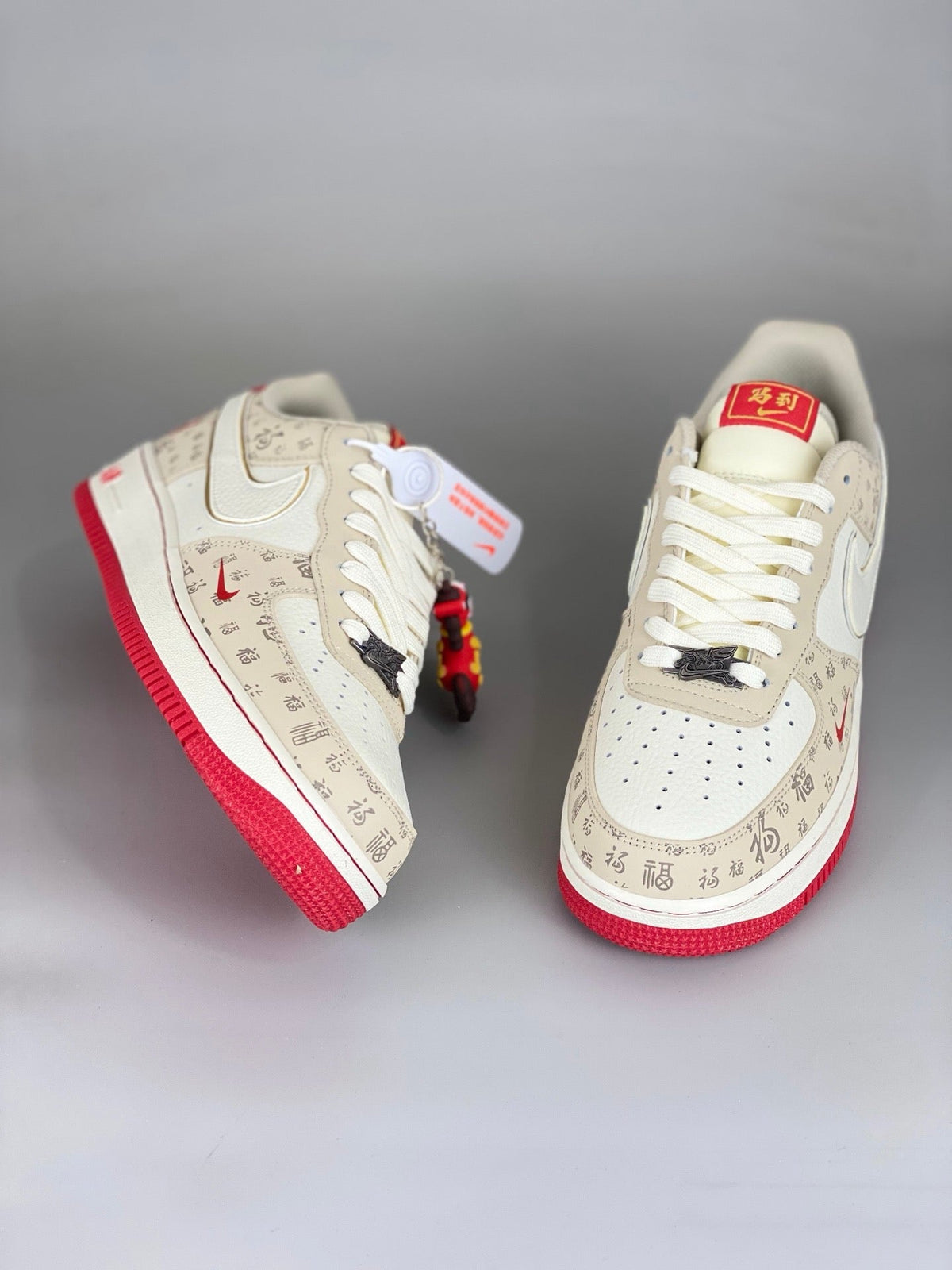 NIke Air Force 1 '07 Low  'Year of the Horse' Beige Red NH0601-502 - Angle View 7