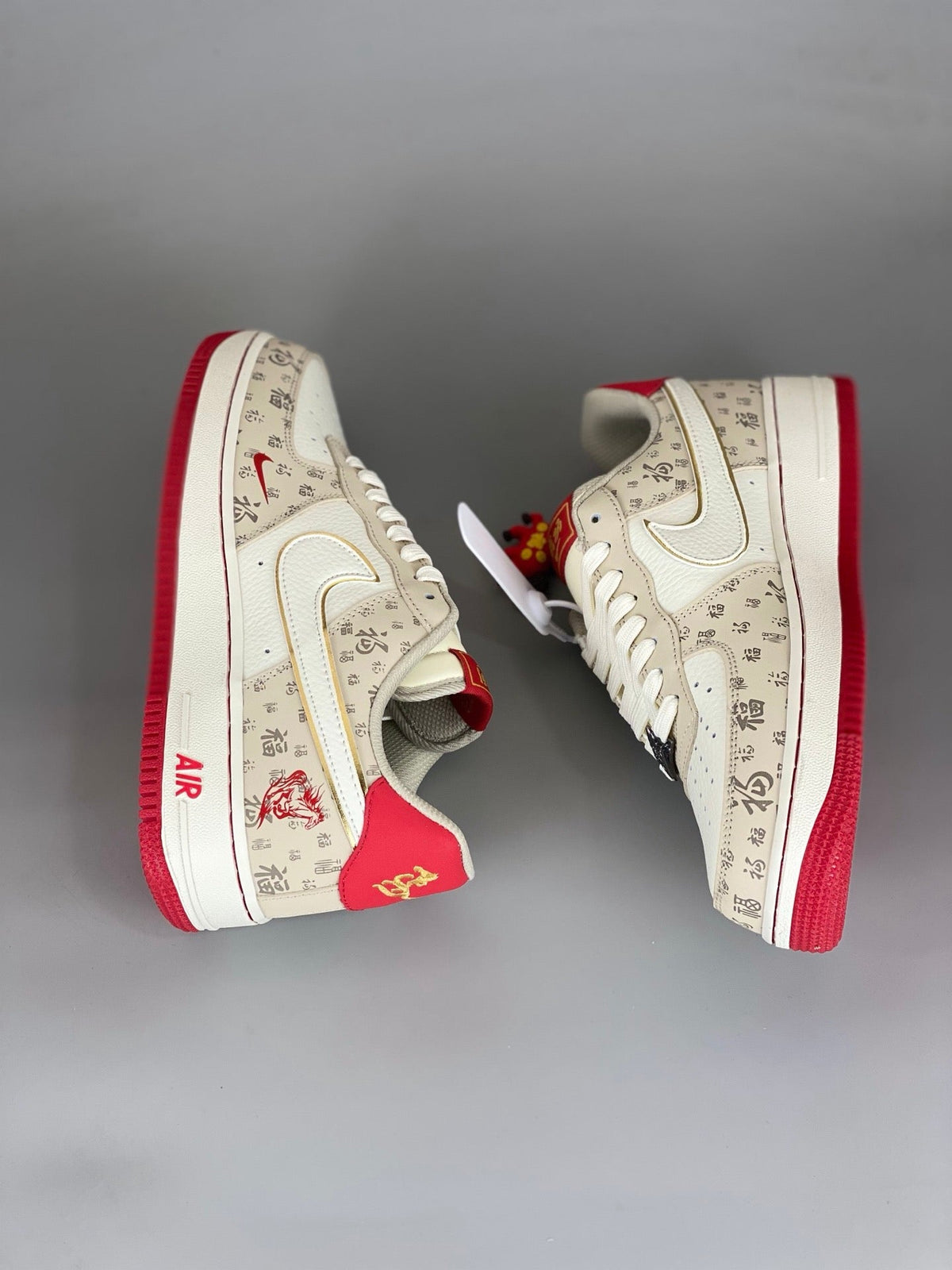 NIke Air Force 1 '07 Low  'Year of the Horse' Beige Red NH0601-502 - Angle View 8