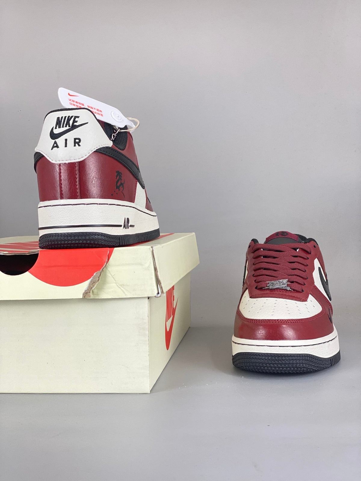 NIke Air Force 1 '07 Low  'Year of the Horse' Burgundy HF3148-102 - Angle View 5