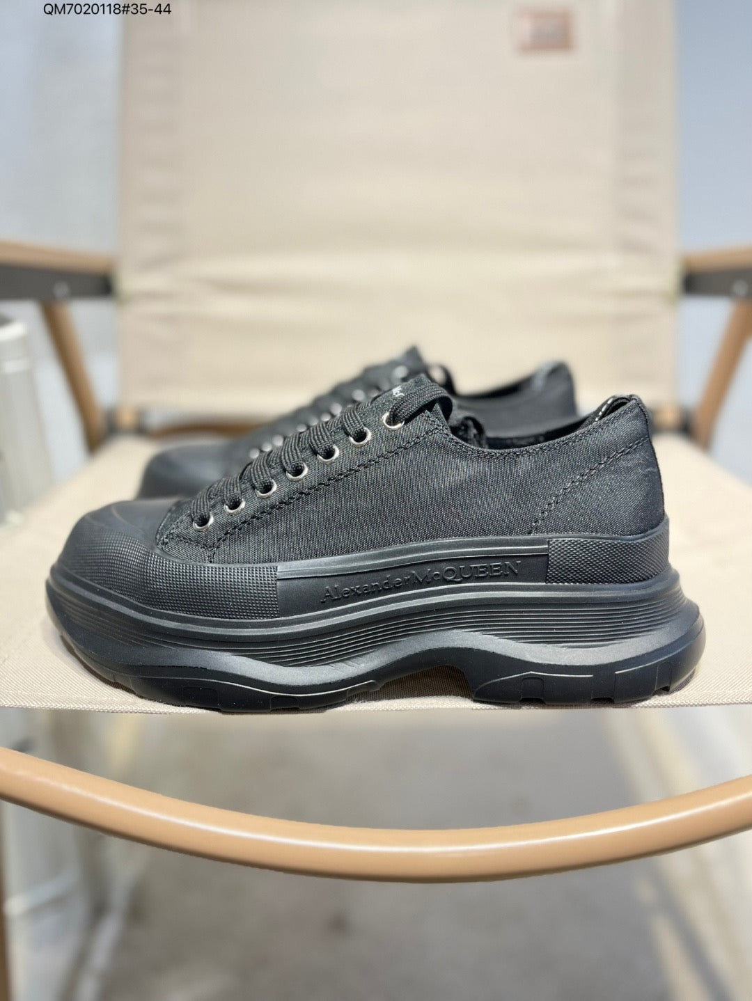 Alexander McQueen Tread Slick 'Black' 462214 QM7020118 - Angle View 3